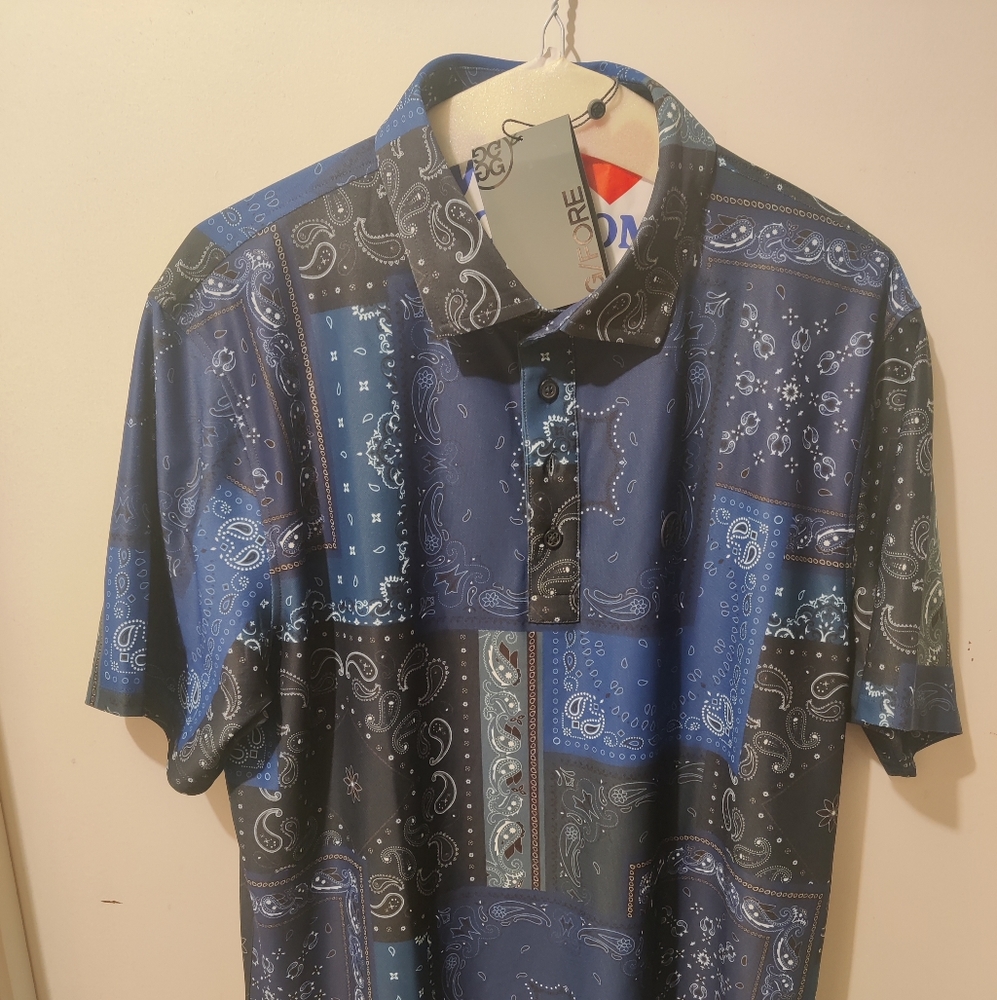 NWT G/Fore Bandana Polo size XL, blue